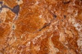 Marble stone texture background. Warm brown stone surface. Jasper table template. Natural marble top view