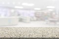 Marble table with library blur background Royalty Free Stock Photo