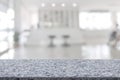 Marble table with register counter blurry background Royalty Free Stock Photo