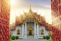 Marble Temple of Bangkok, Thailand. The famous marble temple Ben Royalty Free Stock Photo