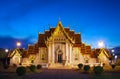 Marble Temple (Wat Benchamabophit Dusitvanaram), major tourist attraction, Bangkok, Thailand.