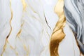 Marble texture background with gold and black veins. AI Generative