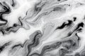 Marble texture formed by mixing the black and white acrylic paint, abstract background Royalty Free Stock Photo