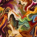 Marble texture seamless pattern. Purple, orange, green abstract background. Seamless liquid fluid. Ebru style effect. Aqua ink Royalty Free Stock Photo
