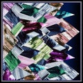 marble textured colorful abstract silk scarf design