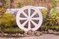 Marble Thammachak (Wheel of Dhamma) , symbol of Buddhism Royalty Free Stock Photo