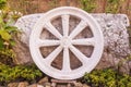 Marble Thammachak (Wheel of Dhamma) , symbol of Buddhism Royalty Free Stock Photo