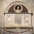 Marble Tomb of Domenico Bertini by Civitale Matteo in 1479 in the Lucca Cathedral. Royalty Free Stock Photo