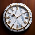 marble wall clock decorative timepieces made from marble feaur Royalty Free Stock Photo
