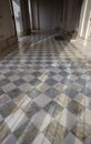 Marble white and grey checkerboard tiled floor Royalty Free Stock Photo