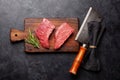 Marbled beef steak. Two fresh raw fillet steaks Royalty Free Stock Photo