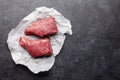 Marbled beef steak. Two fresh raw fillet steaks Royalty Free Stock Photo