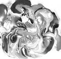 Marbled Black and White Abstract Background. Liquid Marble Illistration.