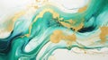 Marbled blue and golden abstract background. Liquid marble ink pattern. Generative AI Royalty Free Stock Photo