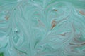 Marbled blue, green and gold abstract background. Liquid marble pattern. Image, drawing. Royalty Free Stock Photo