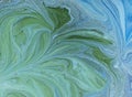 Marbled blue, green and golden abstract background. Liquid marble pattern Royalty Free Stock Photo