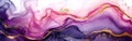 Marbled Swirl Waves: Abstract Watercolor Background in Pink, Purple, and Gold with Texture Banner on White Royalty Free Stock Photo