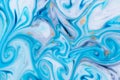 Marbled unique blue abstract background with gold dust