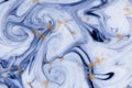 Marbled unique blue abstract background