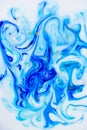 Marbled unique blue white and gold abstract background