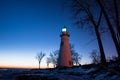 Marblehead Lighthouse in Ohio in Winter Royalty Free Stock Photo