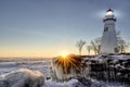 Marblehead Lighthouse Winter Sunrise Royalty Free Stock Photo