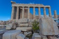 Marbles and columns of the southern side of the Parthenon Royalty Free Stock Photo