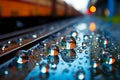 Marbles Reflecting Train Station Lights.