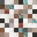 Marbles and stones mixed in a mosaic for digital use in white, balckm, brown and turquiose colors. Royalty Free Stock Photo