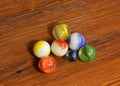 Marbles on Wood