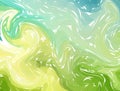 Marbling. Green Blue Marble texture. Paint splash. Colorful fluid. Abstract liquid colored background.