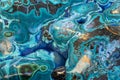 The marbling texture of mineral stone. Natural swirly pattern. Malachite with azurite and chrysocolla. Turquoise abstract