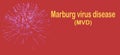Marburg virus disease. Marburg virus disease MVD or Marburg haemorrhagic fever outbreak concept. Virus causes severe viral