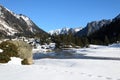 Marcadau valley in winter Pyrenees