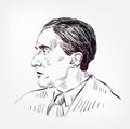 Marcel Duchamp vector sketch illustration famous Royalty Free Stock Photo
