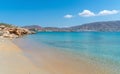 Marcello beach and Agios Fokas - Cyclades island - Aegean sea - Paroikia Parikia Paros - Greece Royalty Free Stock Photo