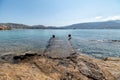 Marcello beach - Cyclades island - Aegean sea - Paroikia Parikia Paros - Greece Royalty Free Stock Photo