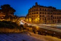 Marcello Theater and Traffic Trails on Via Marcello Royalty Free Stock Photo