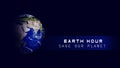 25 march, abstract background of Earth hour concept