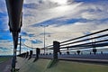 March across the Eastside pathway of the Humber Bridge, Hull, Humberside, Yorkshire. Royalty Free Stock Photo