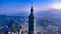 Aerial view of Taipei 101 Taipei City Taiwan. Royalty Free Stock Photo