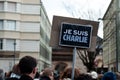 March against Charlie Hebdo magazine terrorism attack, on January 7th, 2015 in Paris Royalty Free Stock Photo