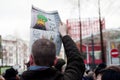 March against Charlie Hebdo magazine terrorism attack, on January 7th, 2015 in Paris Royalty Free Stock Photo