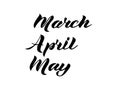 March April May lettering