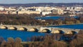 MARCH 26, 2018 - ARLINGTON, VA - WASH D.C. - Aerial view of Washington D.C. from Top of Town. Arlington, city Royalty Free Stock Photo