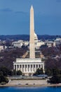 MARCH 26, 2018 - ARLINGTON, VA - WASH D.C. - Aerial view of Washington D.C. from Top of Town. Monument, River Royalty Free Stock Photo