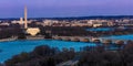 MARCH 26, 2018 - ARLINGTON, VA - WASH D.C. - Aerial view of Washington D.C. from Top of Town. Potomac, skyline Royalty Free Stock Photo