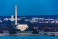 MARCH 26, 2018 - ARLINGTON, VA - WASH D.C. - Aerial view of Washington D.C. from Top of Town. Night, city Royalty Free Stock Photo