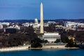 MARCH 26, 2018 - ARLINGTON, VA - WASH D.C. - Aerial view of Washington D.C. from Top of Town. Potomac, american Royalty Free Stock Photo