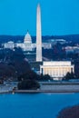 MARCH 26, 2018 - ARLINGTON, VA - WASH D.C. - Aerial view of Washington D.C. from Top of Town. City, River Royalty Free Stock Photo